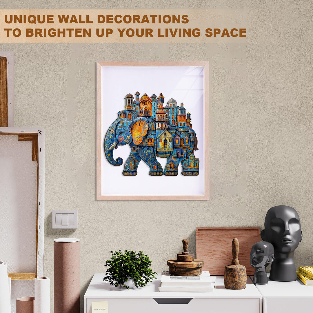 Rompecabezas de madera de elefante para la casa