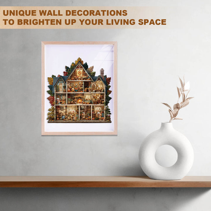 Bear's House - Thanksgiving Day Wooden Jigsaw Puzzle