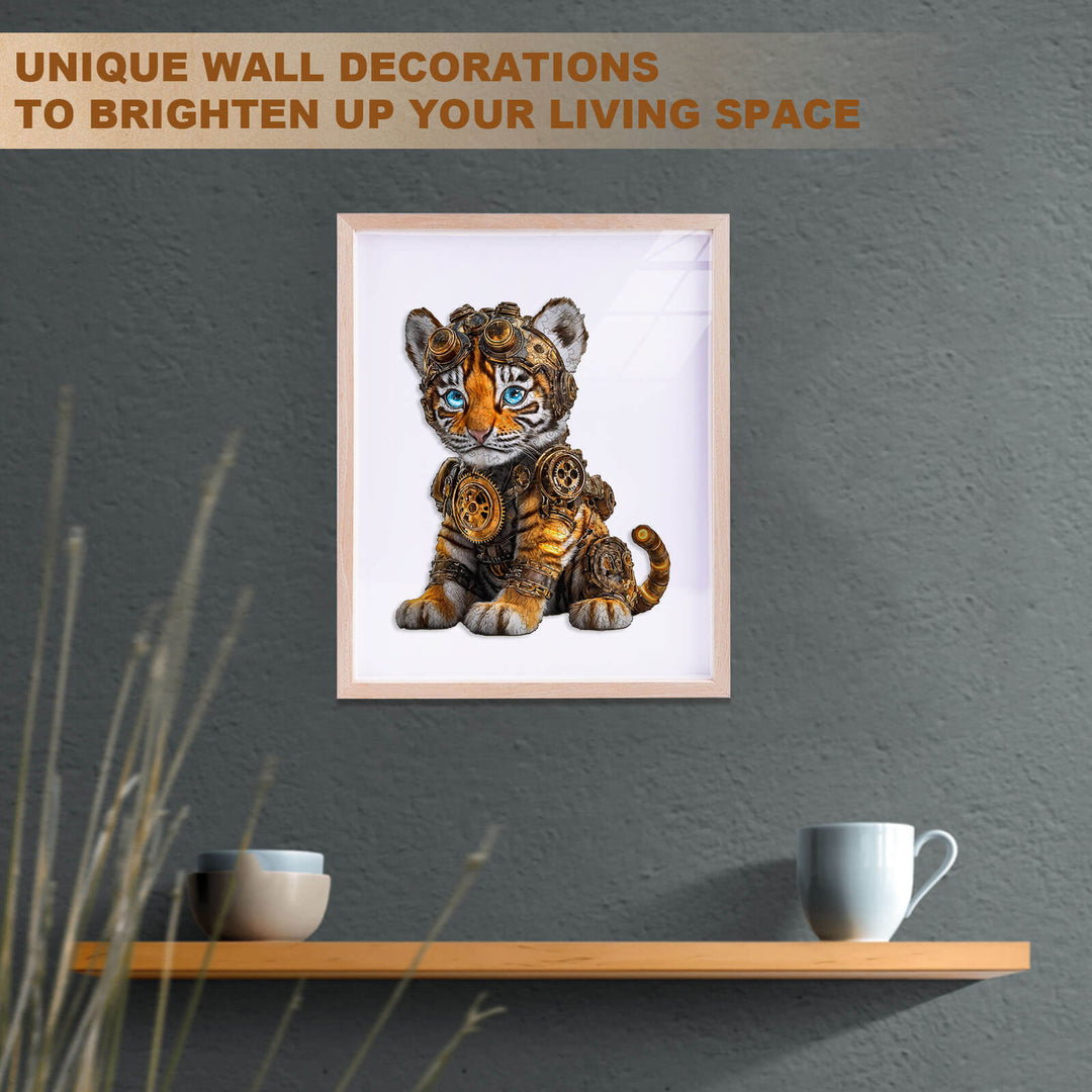 Punk tiger Wooden Jigsaw Puzzle