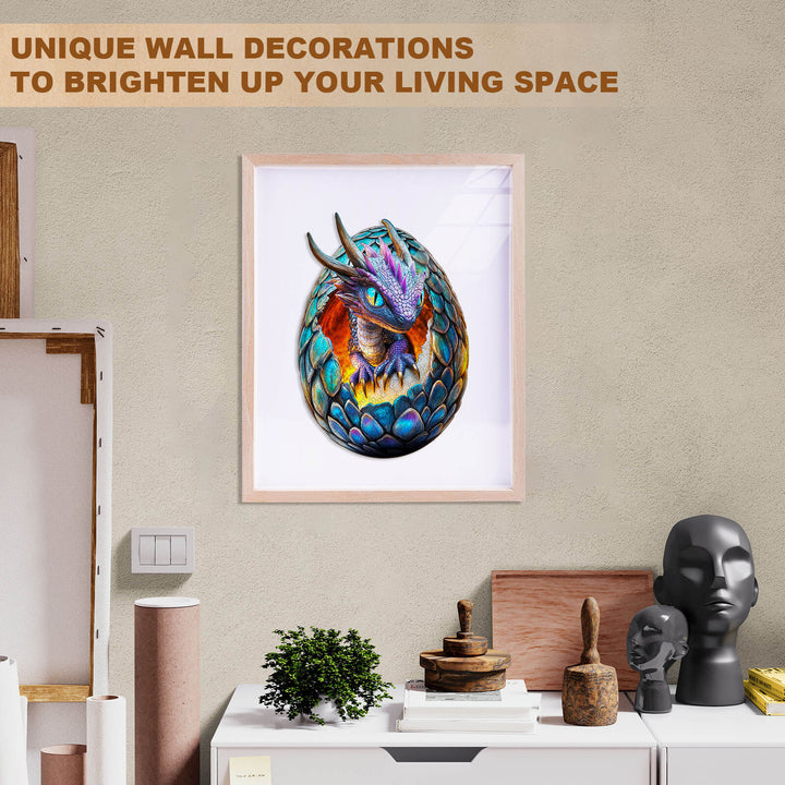 Colorful dragon egg wall art in a modern living room setting, enhancing decor and ambiance.