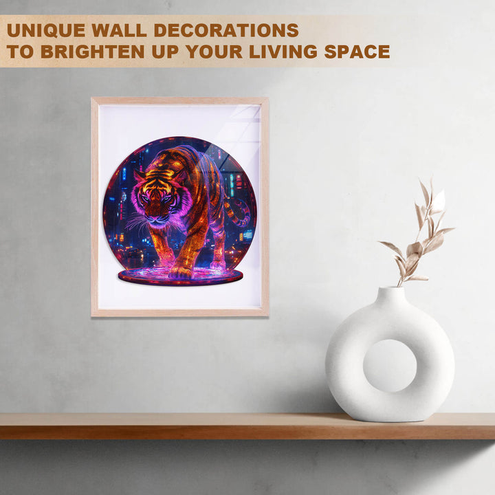 Cyberpunk tiger Wooden Jigsaw Puzzle