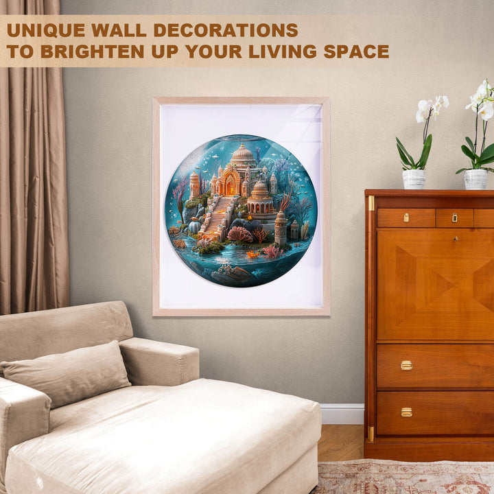 Underwater Mandala Temple Wooden Jigsaw Puzzle