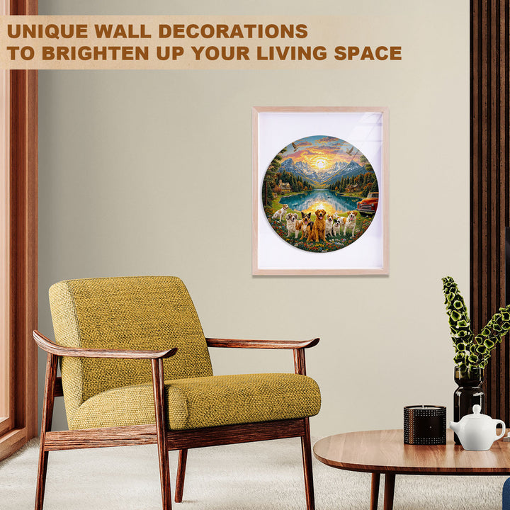 Puppy Scenic World Wooden Jigsaw Puzzle