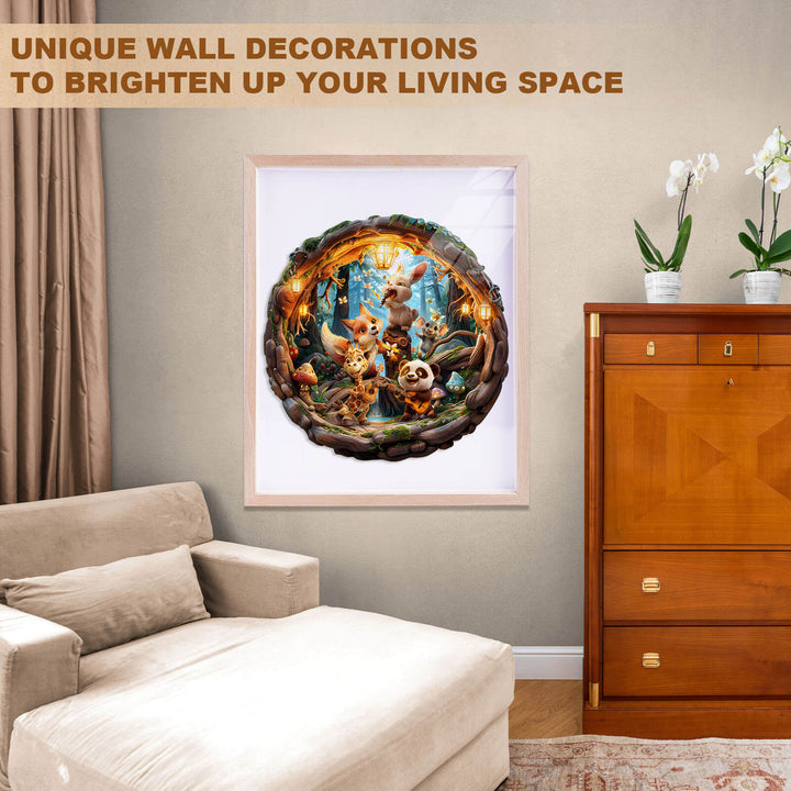 Animal party-1 Wooden Jigsaw Puzzle