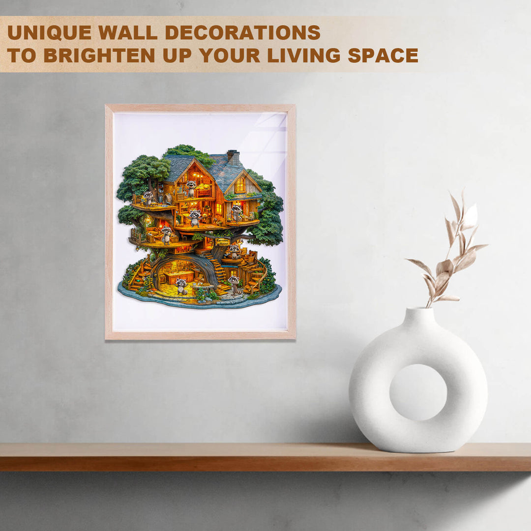 Waschbär Haus Holz-Puzzle