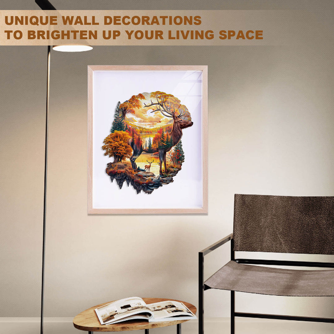 Autumn Deer Wooden Jigsaw Puzzle