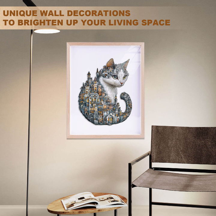 City of Cats Wooden Jigsaw Puzzle