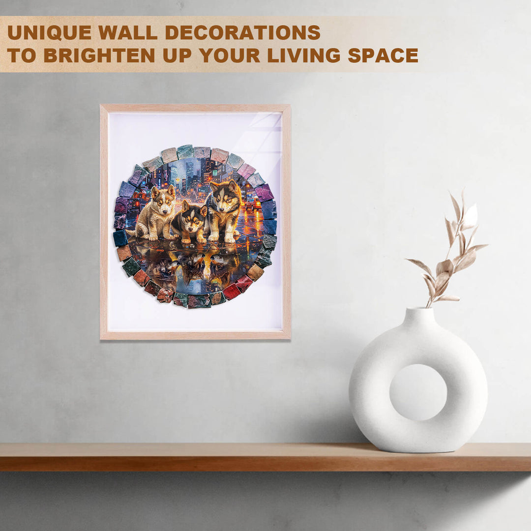 Gray wolf —My wish Wooden Jigsaw Puzzle