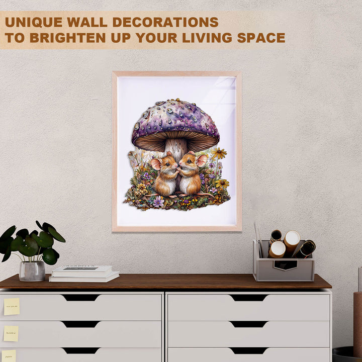 Mäuse und Pilze Holz-Puzzle