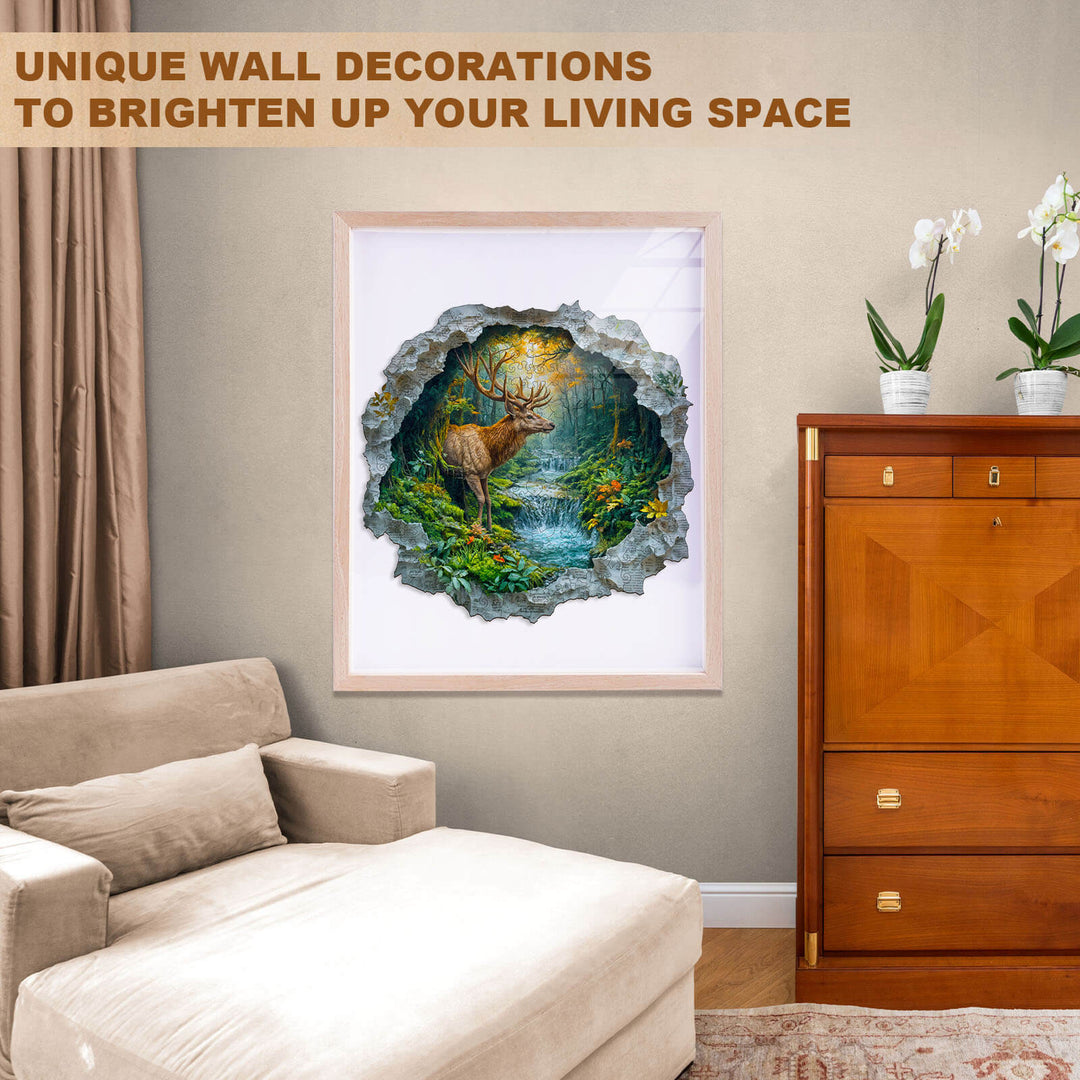 Hirsch und Wald Holz-Puzzle