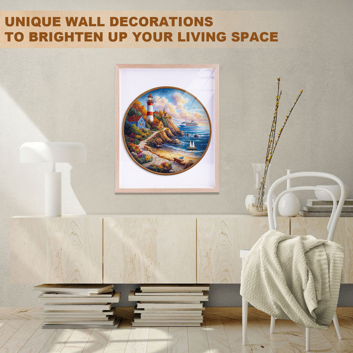 Lighthouse Cottage Wooden Jigsaw Puzzle