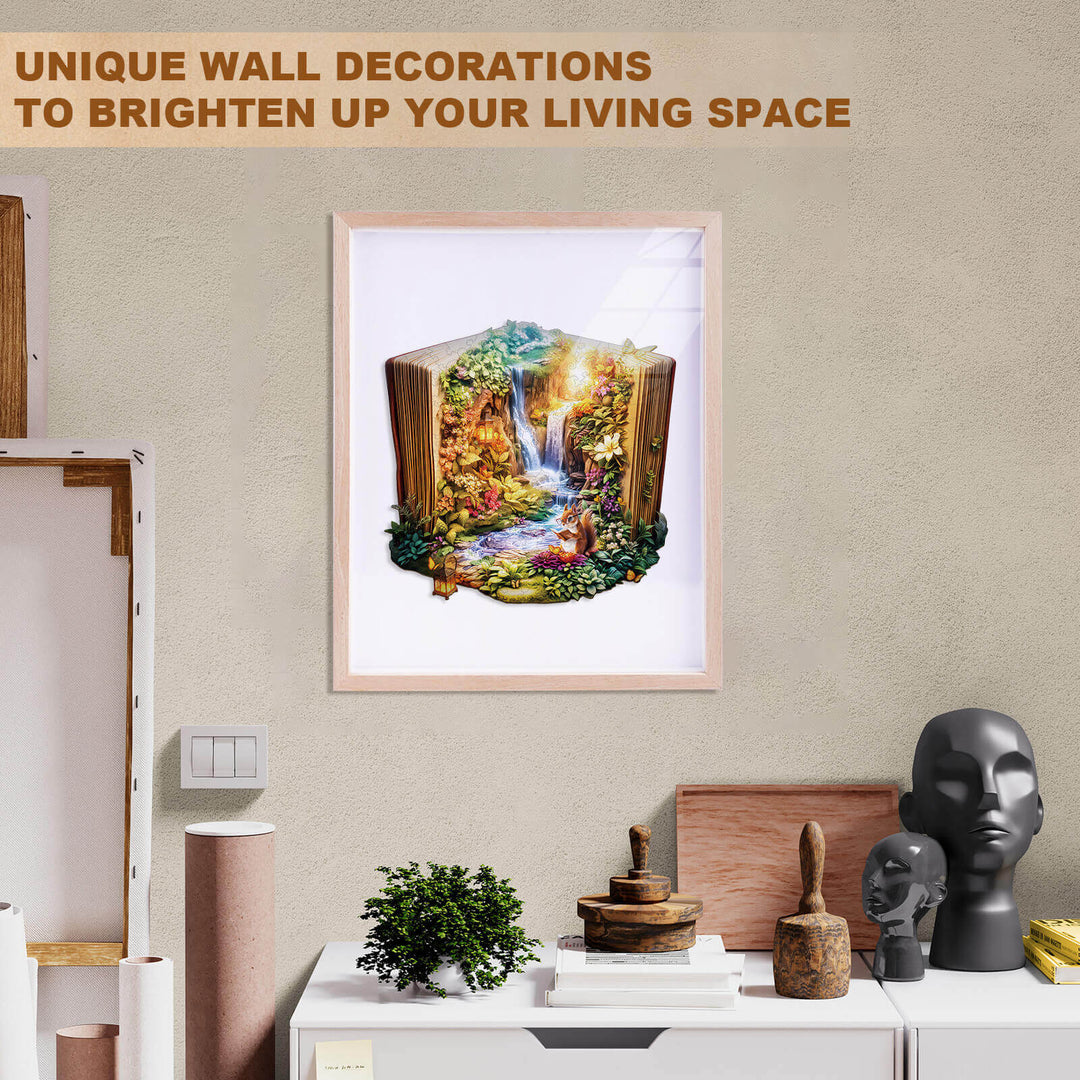 Landschaft im Buch Holzpuzzle