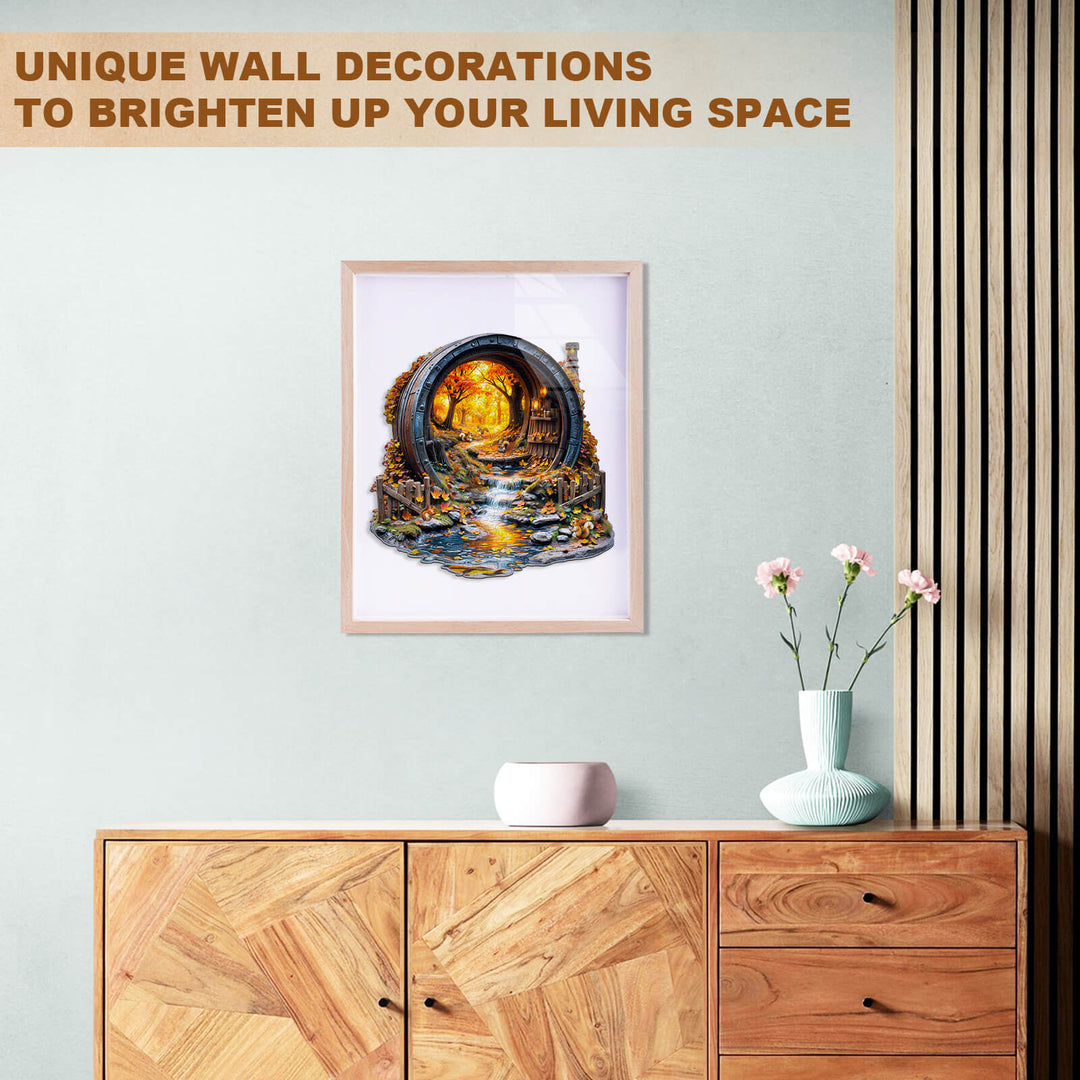 Framed unique wall decoration featuring a scenic illustration to enhance your living space ambiance.
