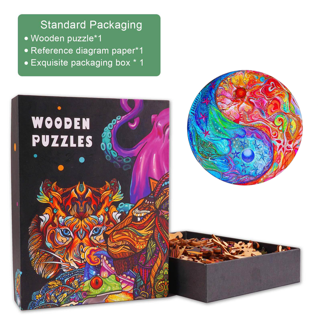 Yin Yang Mandala-2 Wooden Jigsaw Puzzle