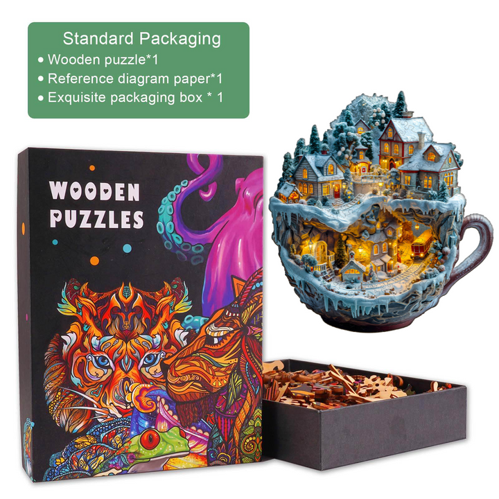 Train and Village Wooden Jigsaw Puzzle