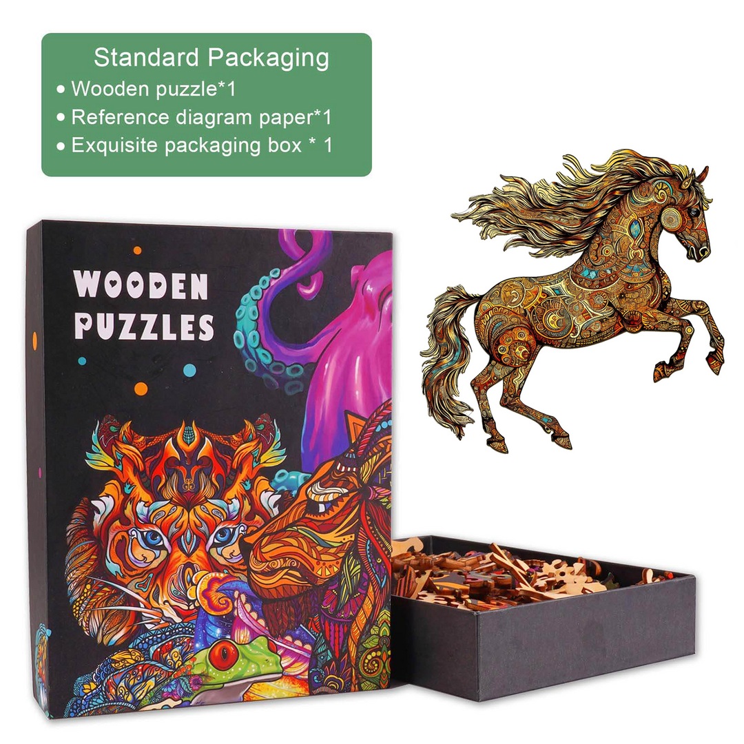 Galloping Horse Wooden Jigsaw Puzzle