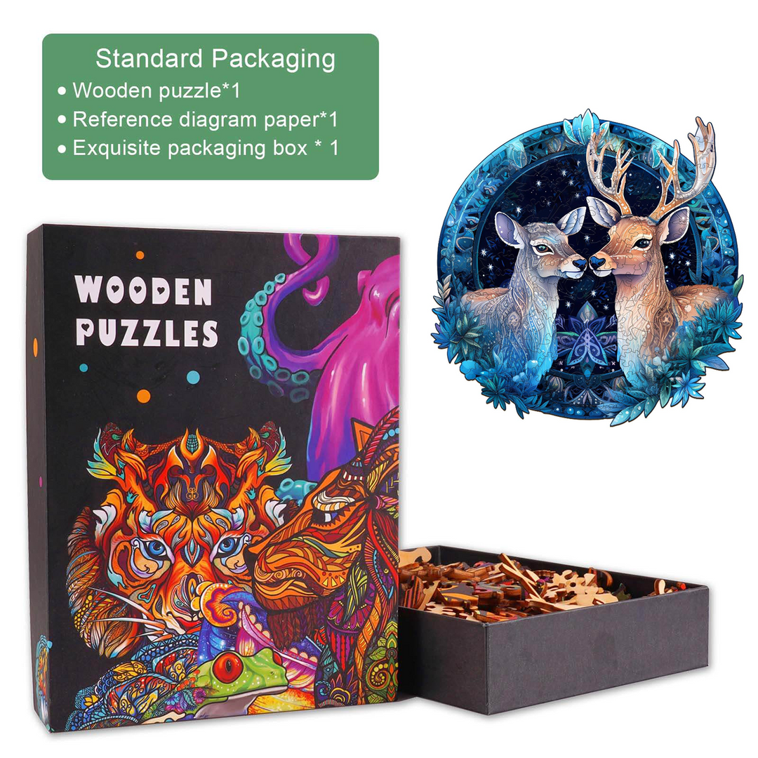 Deer Patron Saint Wooden Jigsaw Puzzle