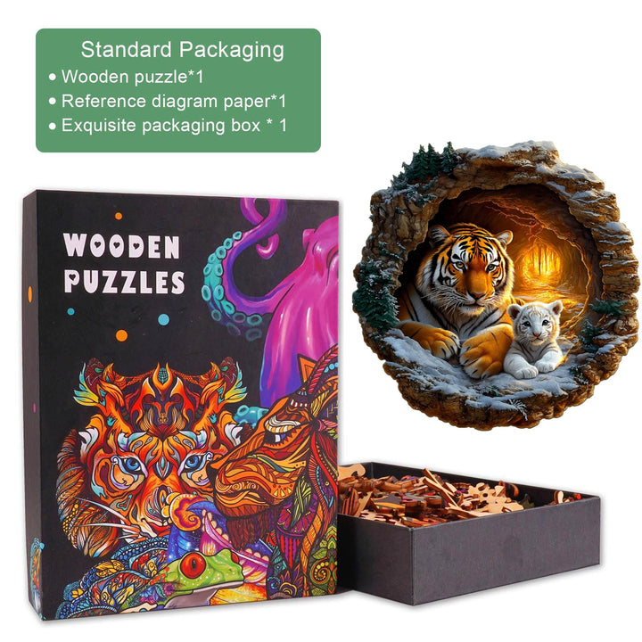 3D Tiger Family-2 Wooden Jigsaw Puzzle