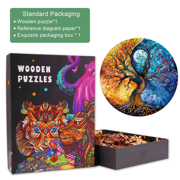 Yin Yang Tree of Life-9 Wooden Jigsaw Puzzle