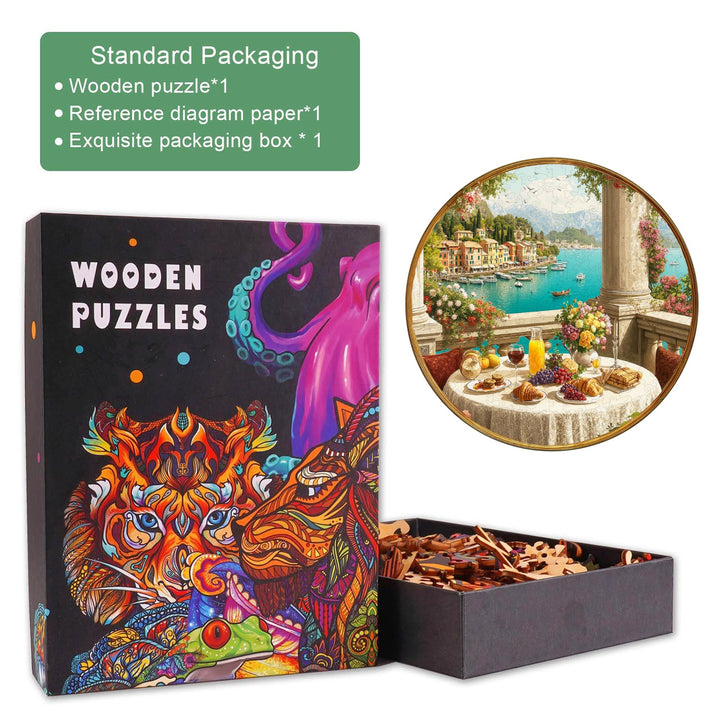 Afternoon Tea Scenery Wooden Jigsaw Puzzle