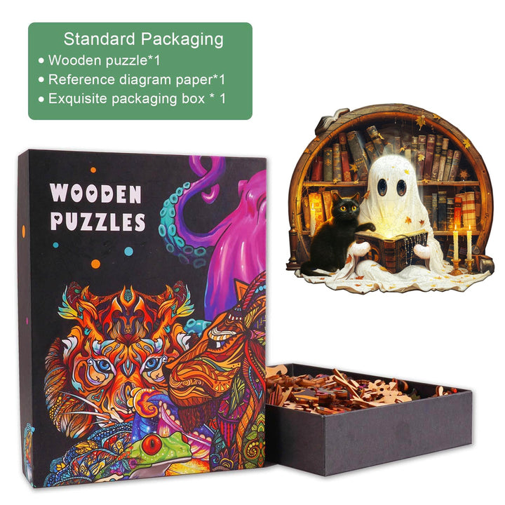 Black Cat Tales Wooden Jigsaw Puzzle