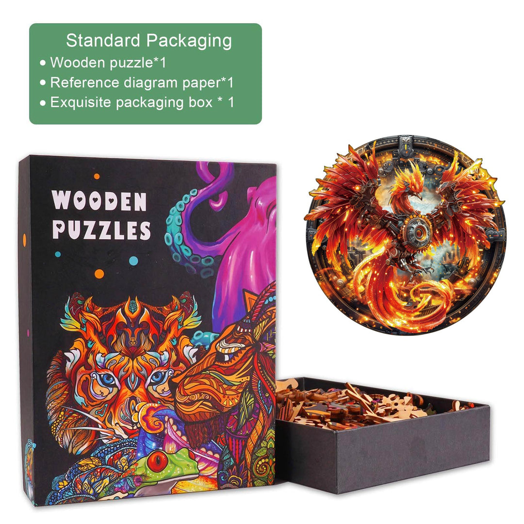 Mechanical Fire Phoenix Wooden Jigsaw Puzzle