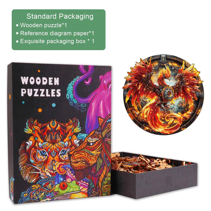 Mechanical Fire Phoenix Wooden Jigsaw Puzzle