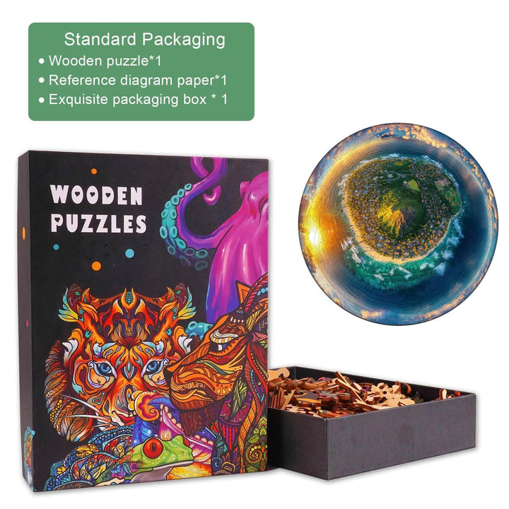 Fisheye Island Wooden Jigsaw Puzzle