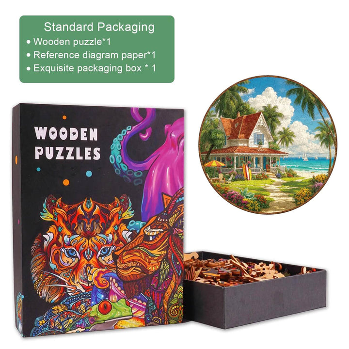 Beach Villa Wooden Jigsaw Puzzle