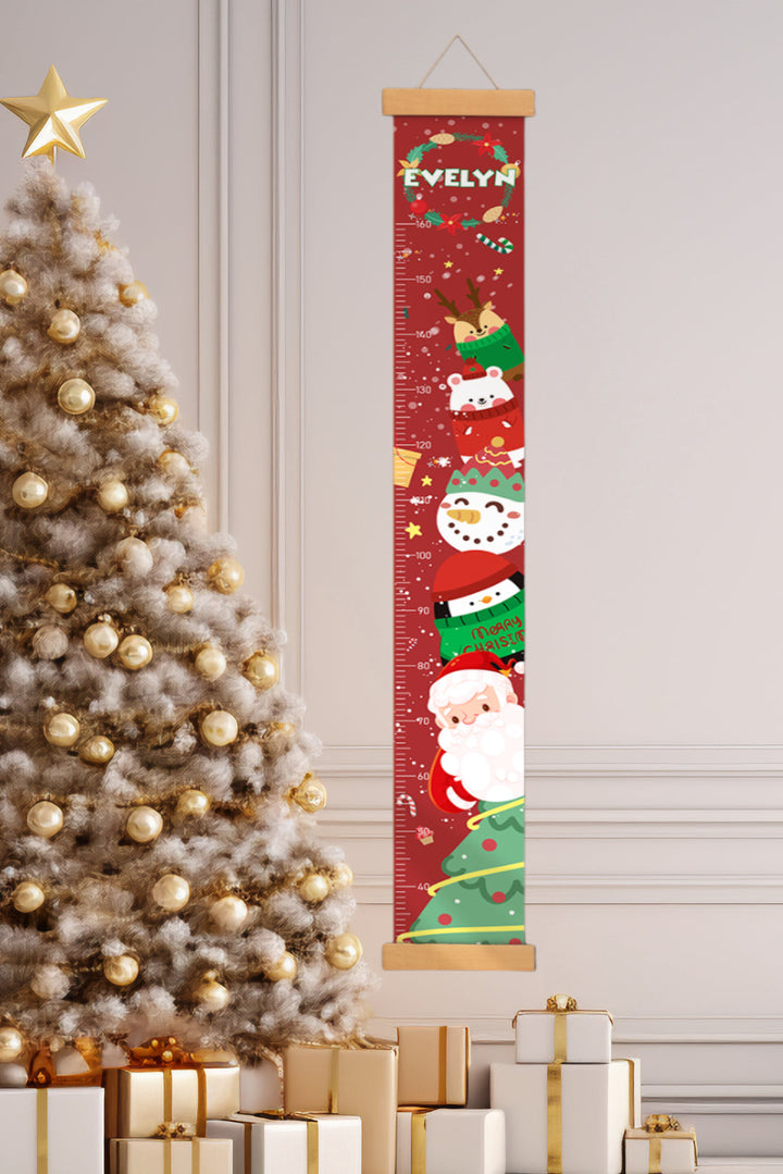 Règle de hauteur personnalisée en toile suspendue de Noël