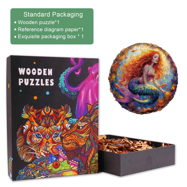 Elegant Mermaid Wooden Jigsaw Puzzle