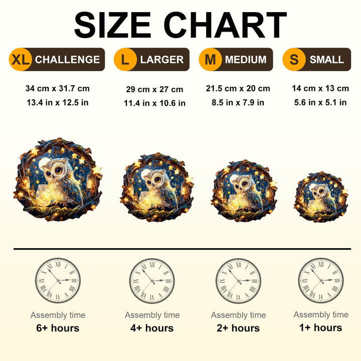 Star Owl Wooden Jigsaw Puzzle