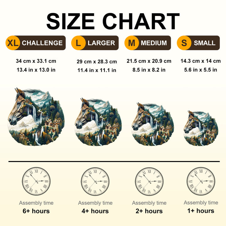 River and Horse Wooden Jigsaw Puzzle