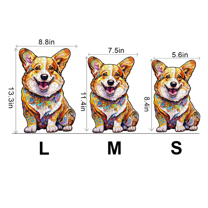 Clever Corgi 3 Wooden Jigsaw Puzzle
