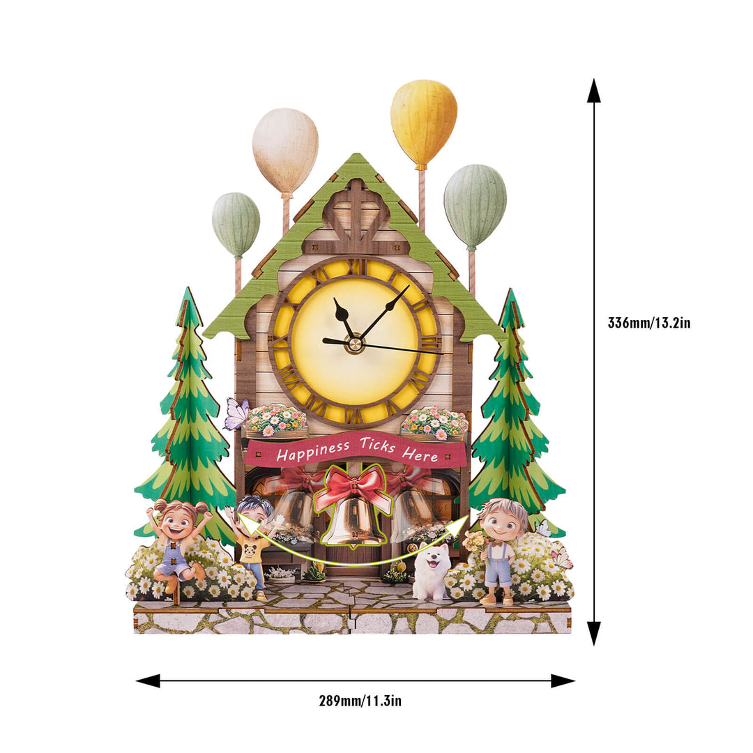 Balloon Cabin – DIY Wooden Clock, 3D Puzzle Craft Kit