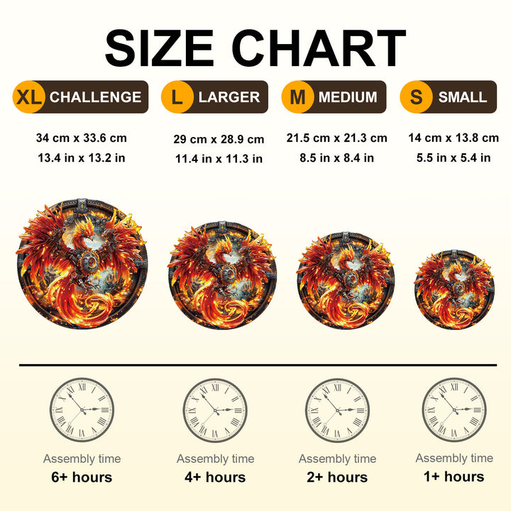 Mechanical Fire Phoenix Wooden Jigsaw Puzzle