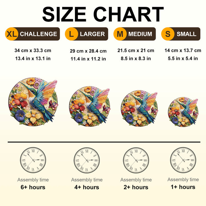 Hummingbird embroidery Wooden Jigsaw Puzzle