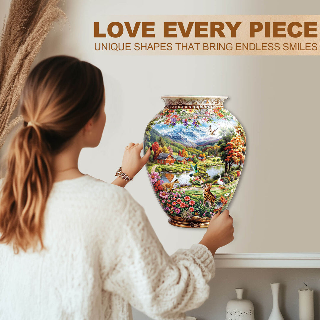 Pastoral vase Wooden Jigsaw Puzzle