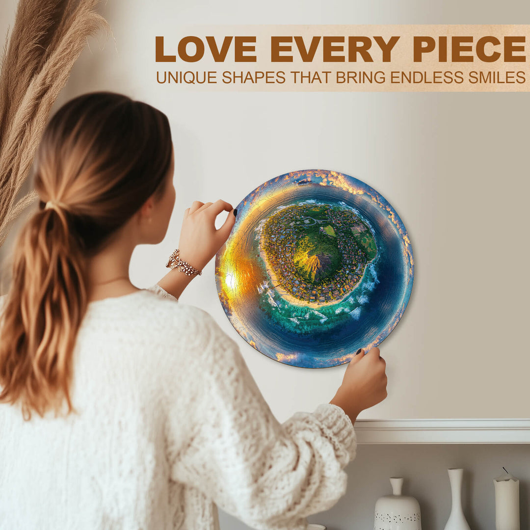 Fisheye Island Wooden Jigsaw Puzzle