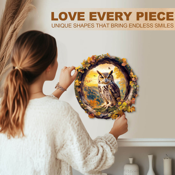 Autumn Owl Wooden Jigsaw Puzzle