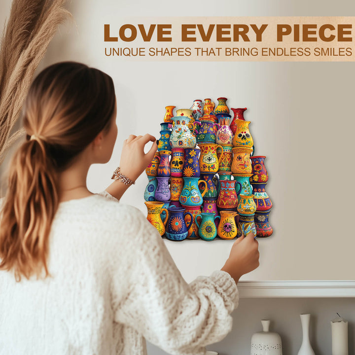 Mexican ceramics Wooden Jigsaw Puzzle