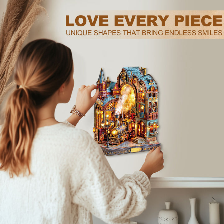 Steam platform Wooden Jigsaw Puzzle