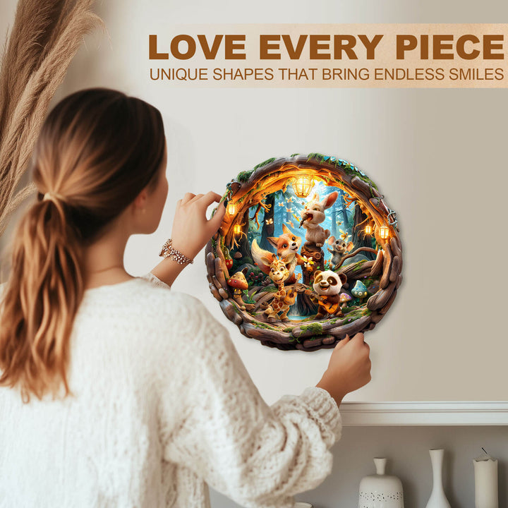 Animal party-1 Wooden Jigsaw Puzzle