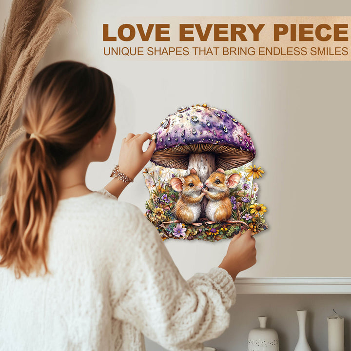 Mäuse und Pilze Holz-Puzzle