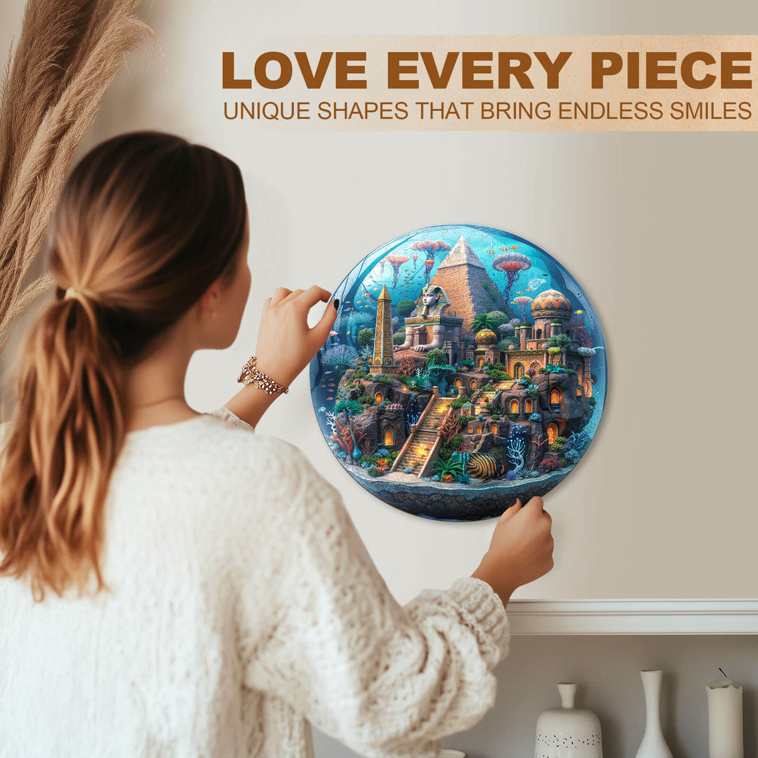 Unterwasser-Pyramidenfeld Holz-Puzzlespiel