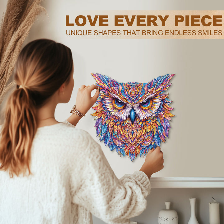 Color owl Wooden Jigsaw Puzzle