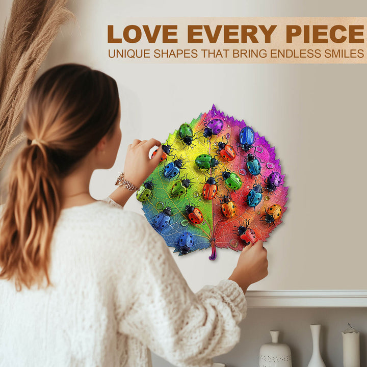 Colorful ladybug Wooden Jigsaw Puzzle