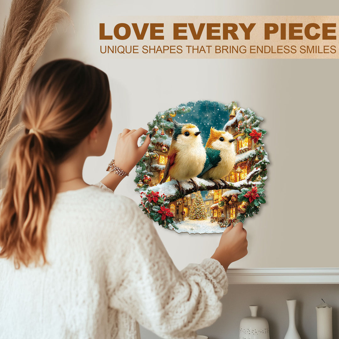 Christmas Bird Comnination Wooden Jigsaw Puzzle