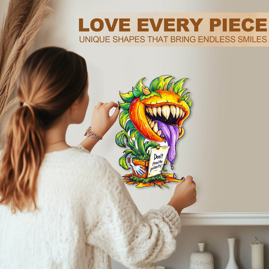 Man-eating flower Wooden Jigsaw Puzzle