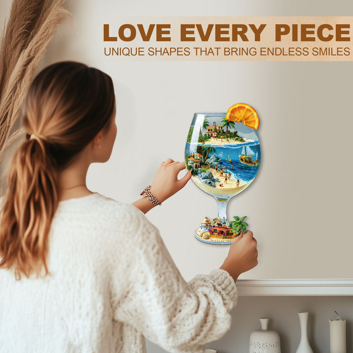 Blue Holiday Wooden Jigsaw Puzzle